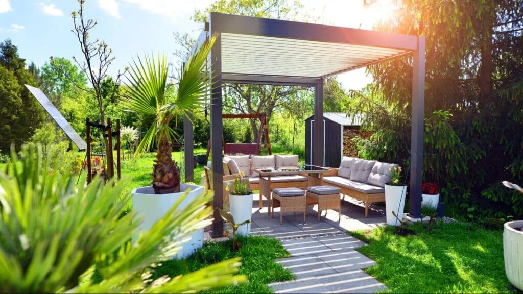 Modern wood pergola enhancing outdoor living in Arlington