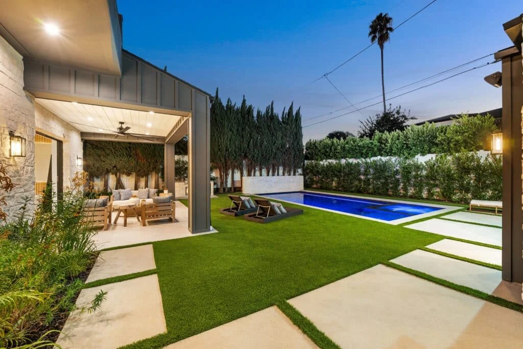 Professional outdoor living space design in Arlington TX backyard